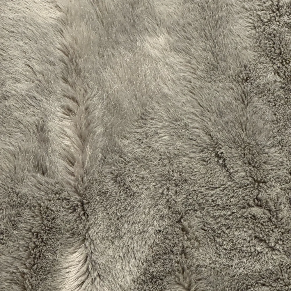 Luxurious Restoration Hardware Gray Faux Fur Throw Blanket